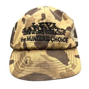 Levi Garrett Chewing Tobacco Hat Camo Trucker Cap The Hunters Choice Vintage USA
